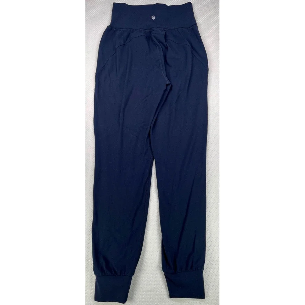Athleta Women's Powervita Salutation Jogger Pants Elasic Waist Navy Blue Size XS - Picture 8 of 9